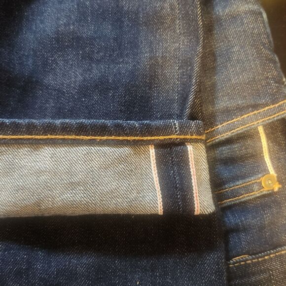 BRAVE STAR SELVEDGE JEANS SLIM STRAIGHT Men's 33 x 30 CONE DENIM Indigo Blue - Picture 6 of 16